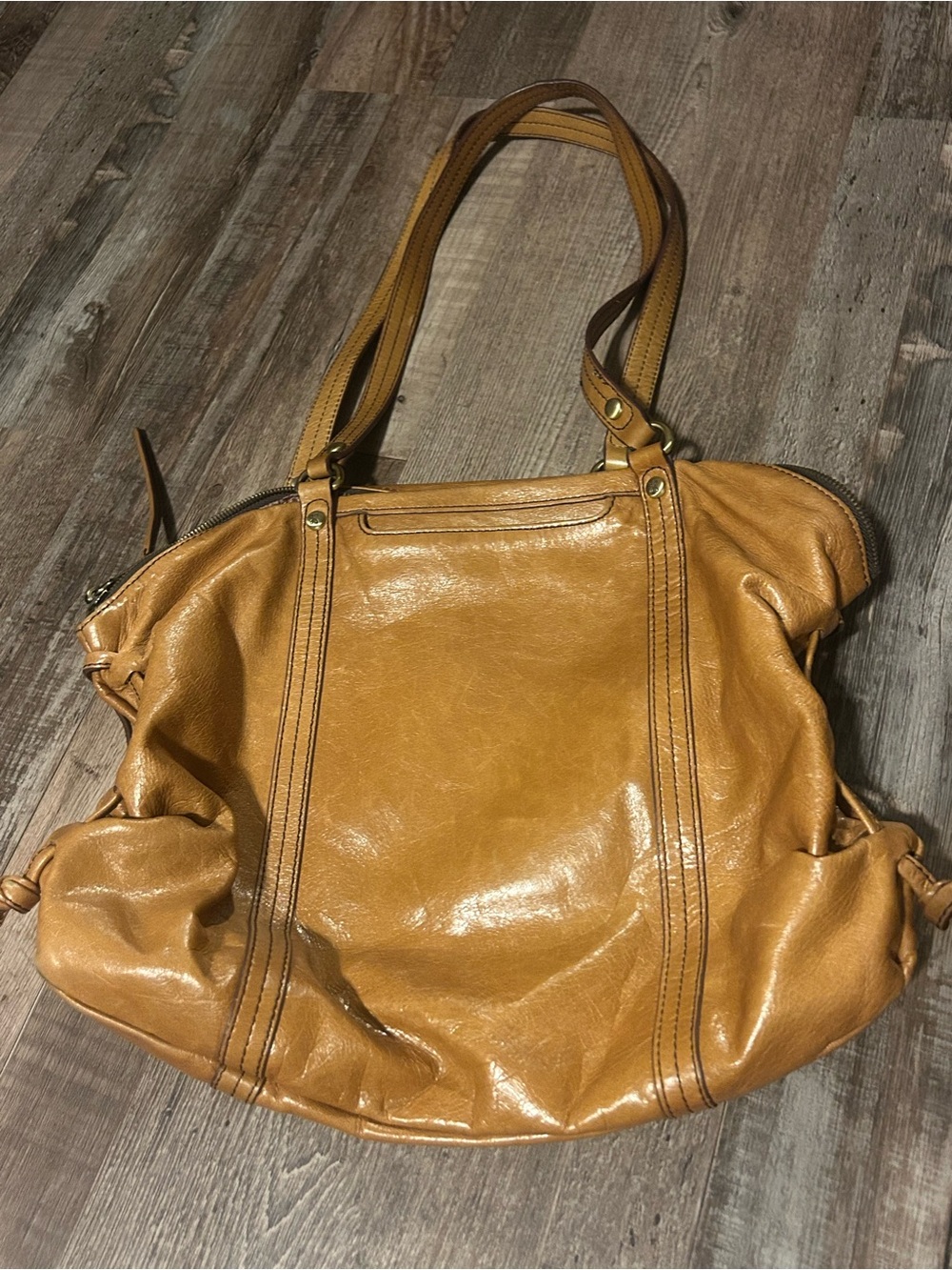 HOBO Mustard-Tan Leather Shoulder Bag